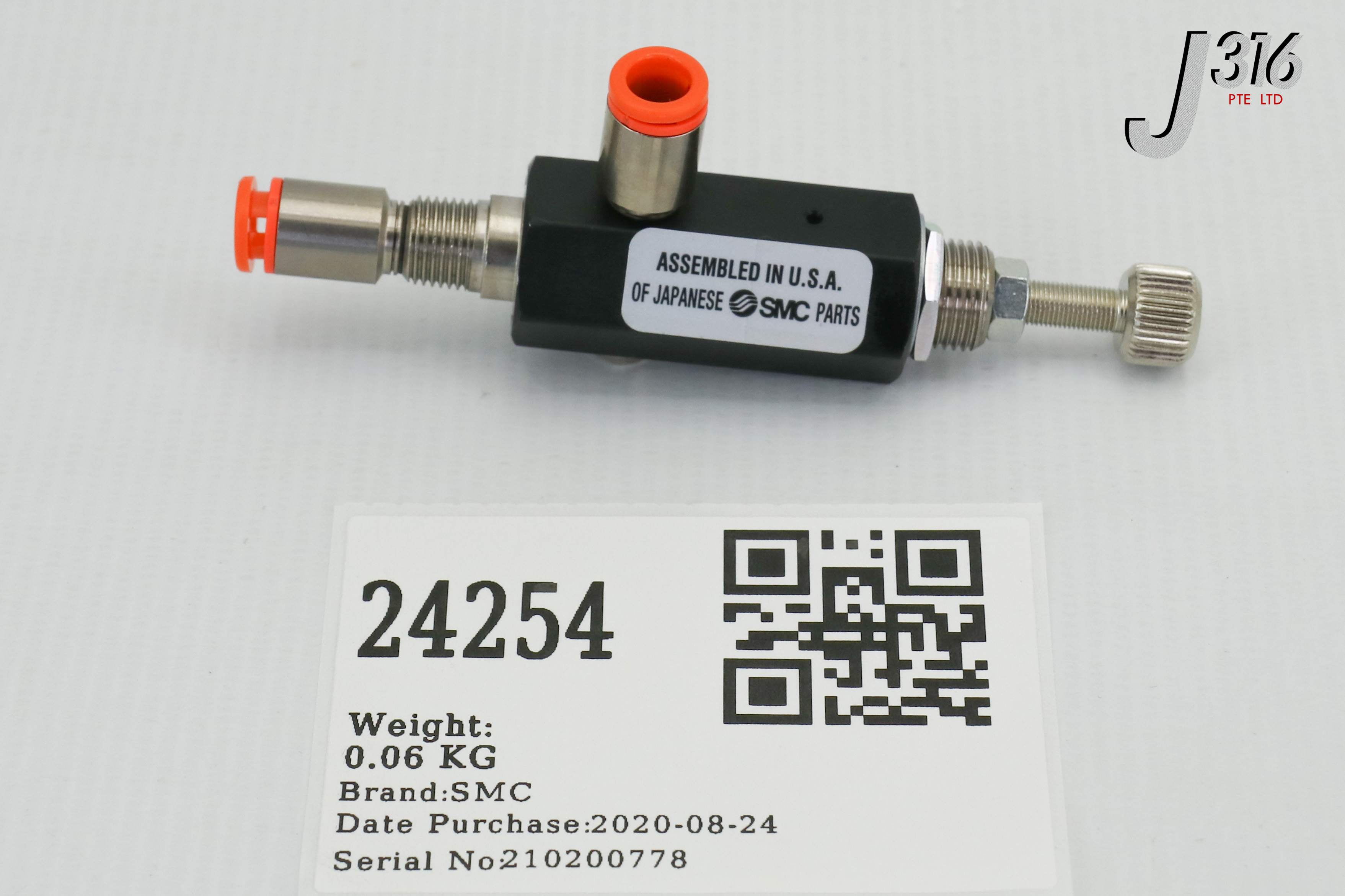 モア 24254 SMC PRESSURE REGULATOR, 60 PSI PRESET, ARJ210-M5 (NEW
